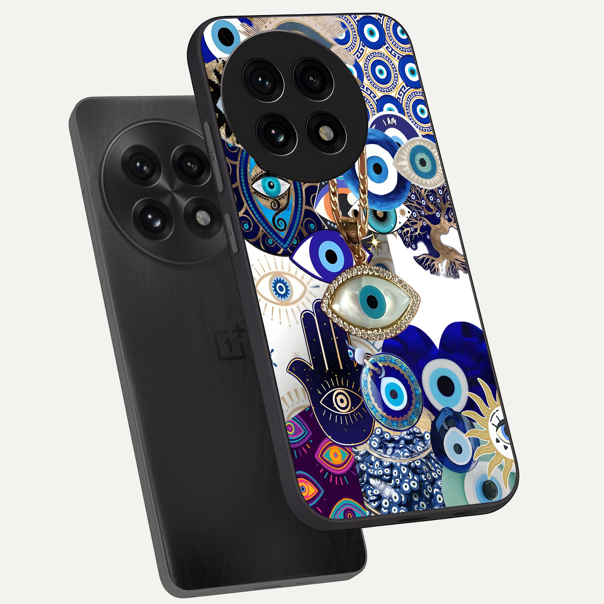  Mystic Charm Eye phone case For OnePlus 13R showing premium glass back cover with detailed artwork