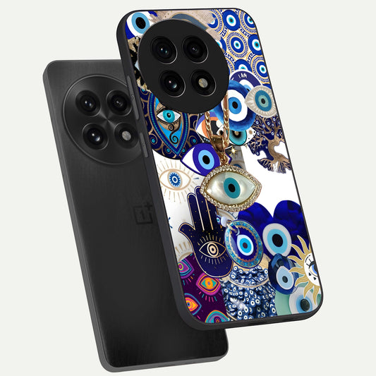  Mystic Charm Eye phone case For OnePlus 13R showing premium glass back cover with detailed artwork