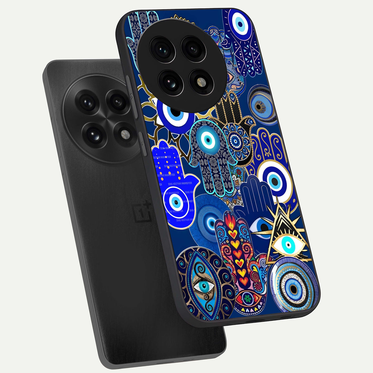  Mystic Palm Guard phone case For OnePlus 13R showing premium glass back cover with detailed artwork