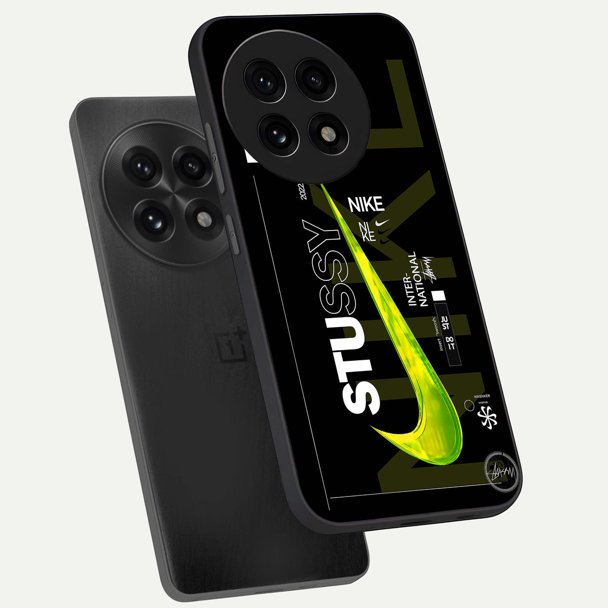  Neon Street Edition phone case For OnePlus 13R showing premium glass back cover with detailed artwork
