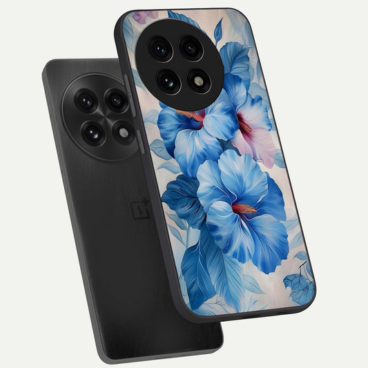  Ocean Hibiscus Grace phone case For OnePlus 13R showing premium glass back cover with detailed artwork