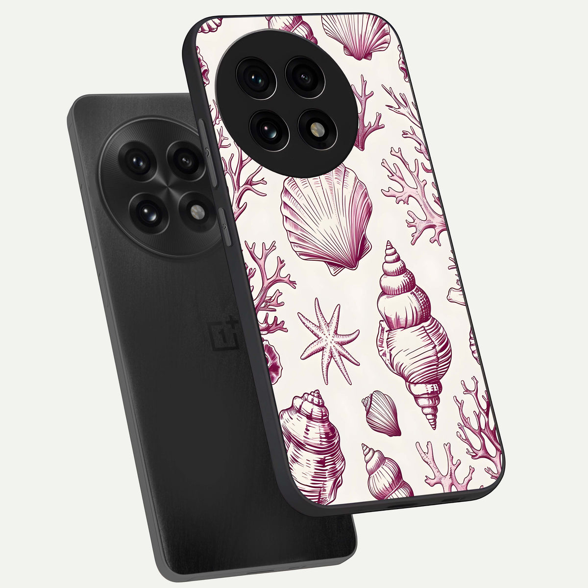  Pink Power Sparks phone case For OnePlus 13R showing premium glass back cover with detailed artwork
