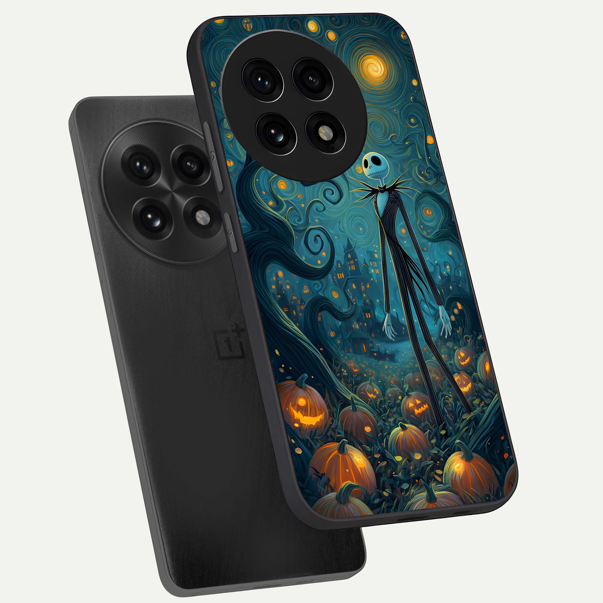  Pumpkin Moonlight Tale phone case For OnePlus 13R showing premium glass back cover with detailed artwork