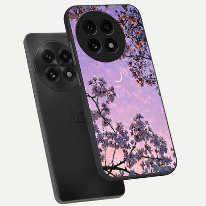  Purple Serenity Moon phone case For OnePlus 13R showing premium glass back cover with detailed artwork