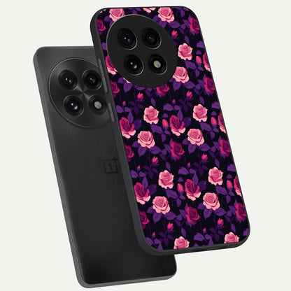  Rose Garden Twilight phone case For OnePlus 13R showing premium glass back cover with detailed artwork