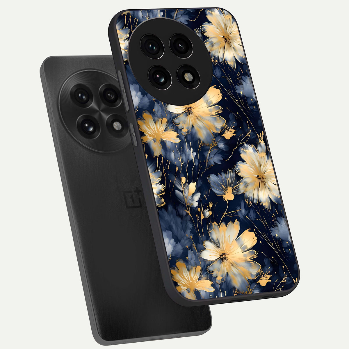  Royal Petal Dream phone case For OnePlus 13R showing premium glass back cover with detailed artwork