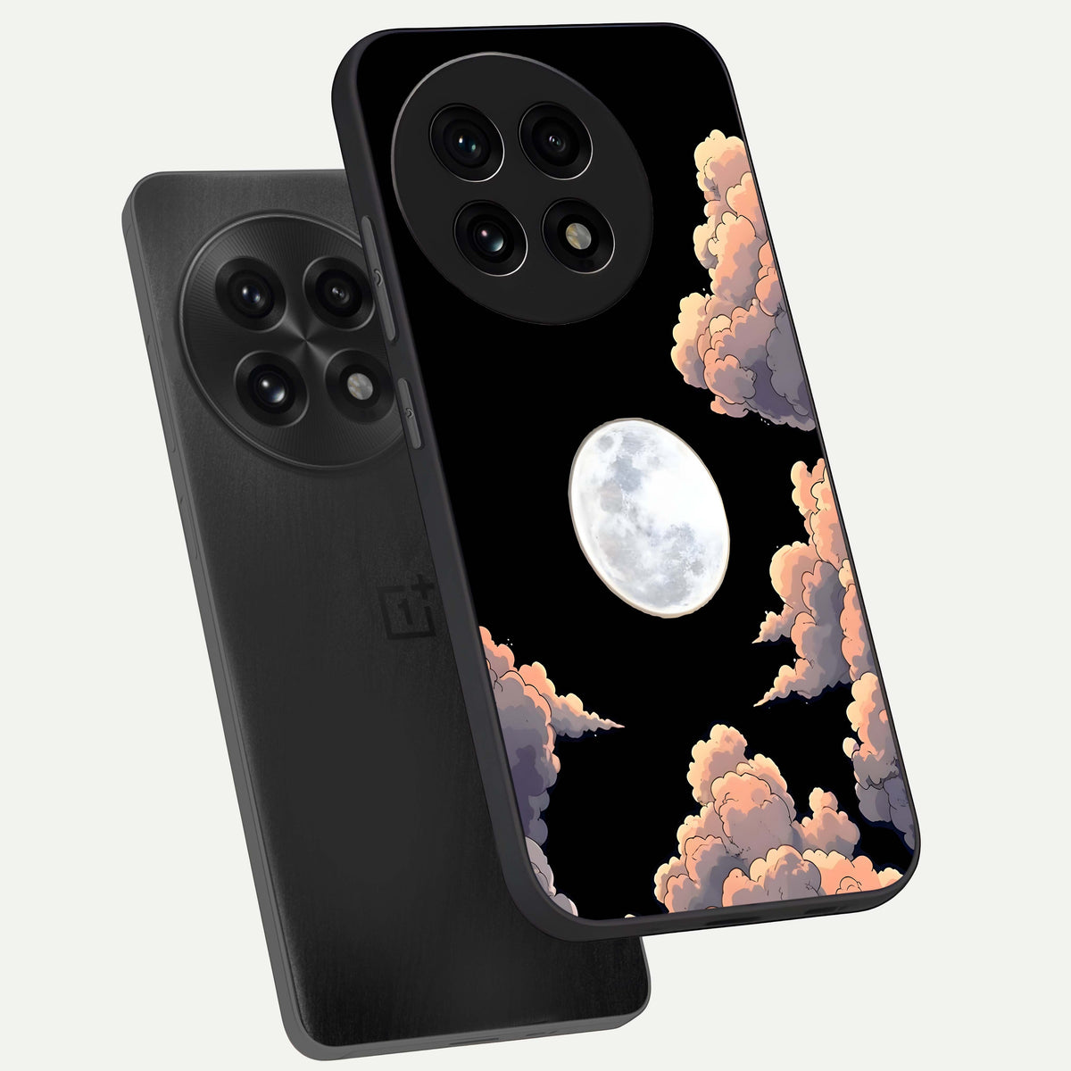  Shade Cloud Moon phone case For OnePlus 13R showing premium glass back cover with detailed artwork