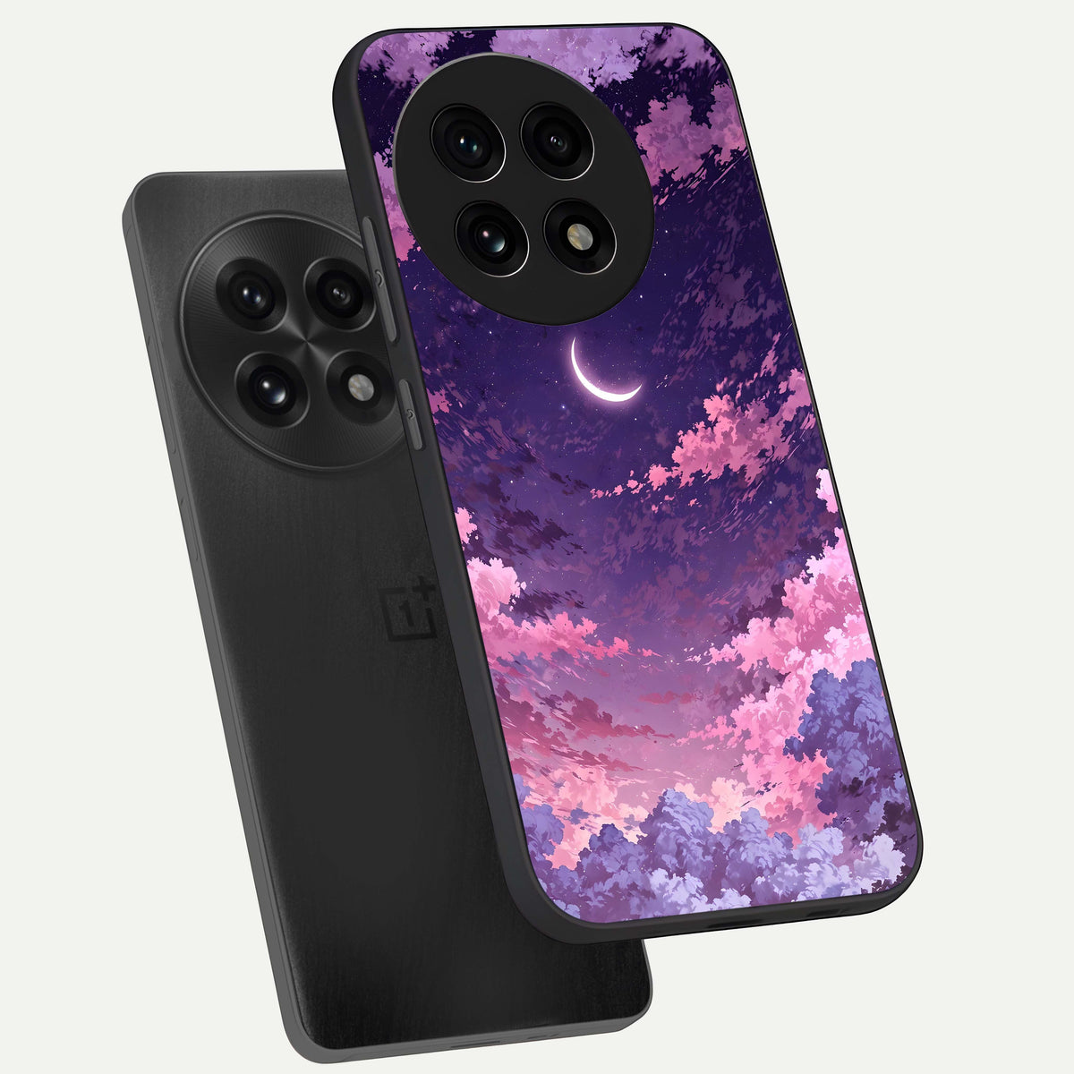  Sky Drift Clouds phone case For OnePlus 13R showing premium glass back cover with detailed artwork