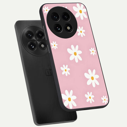  Soft Daisy Bliss phone case For OnePlus 13R showing premium glass back cover with detailed artwork