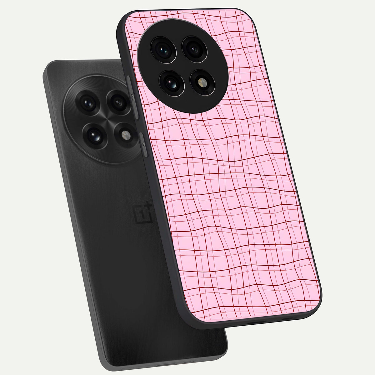  Soft Grid Bliss phone case For OnePlus 13R showing premium glass back cover with detailed artwork