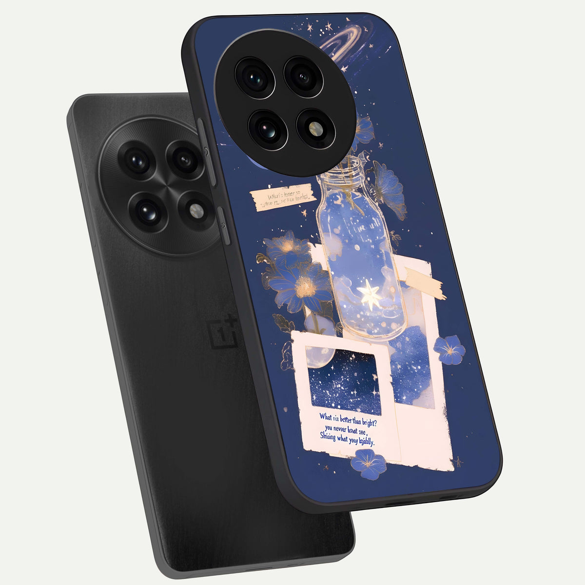  Starlit Cosmic Jar phone case For OnePlus 13R showing premium glass back cover with detailed artwork