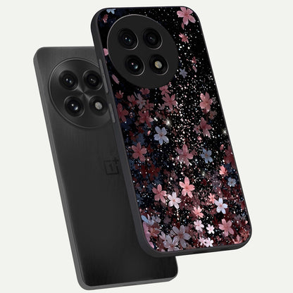  Starlit Flower Dreams phone case For OnePlus 13R showing premium glass back cover with detailed artwork