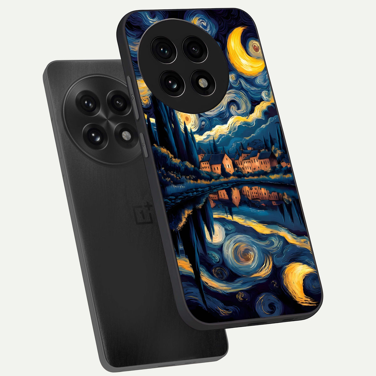  Starry Sky Serenity phone case For OnePlus 13R showing premium glass back cover with detailed artwork
