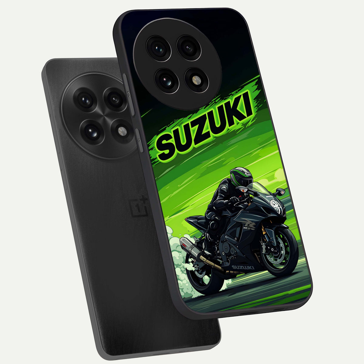  Suzuki Speed Beast phone case For OnePlus 13R showing premium glass back cover with detailed artwork