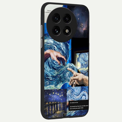  Aesthetic Vando Hands back cover For OnePlus 13R slim fit glass case with vibrant aesthetic design