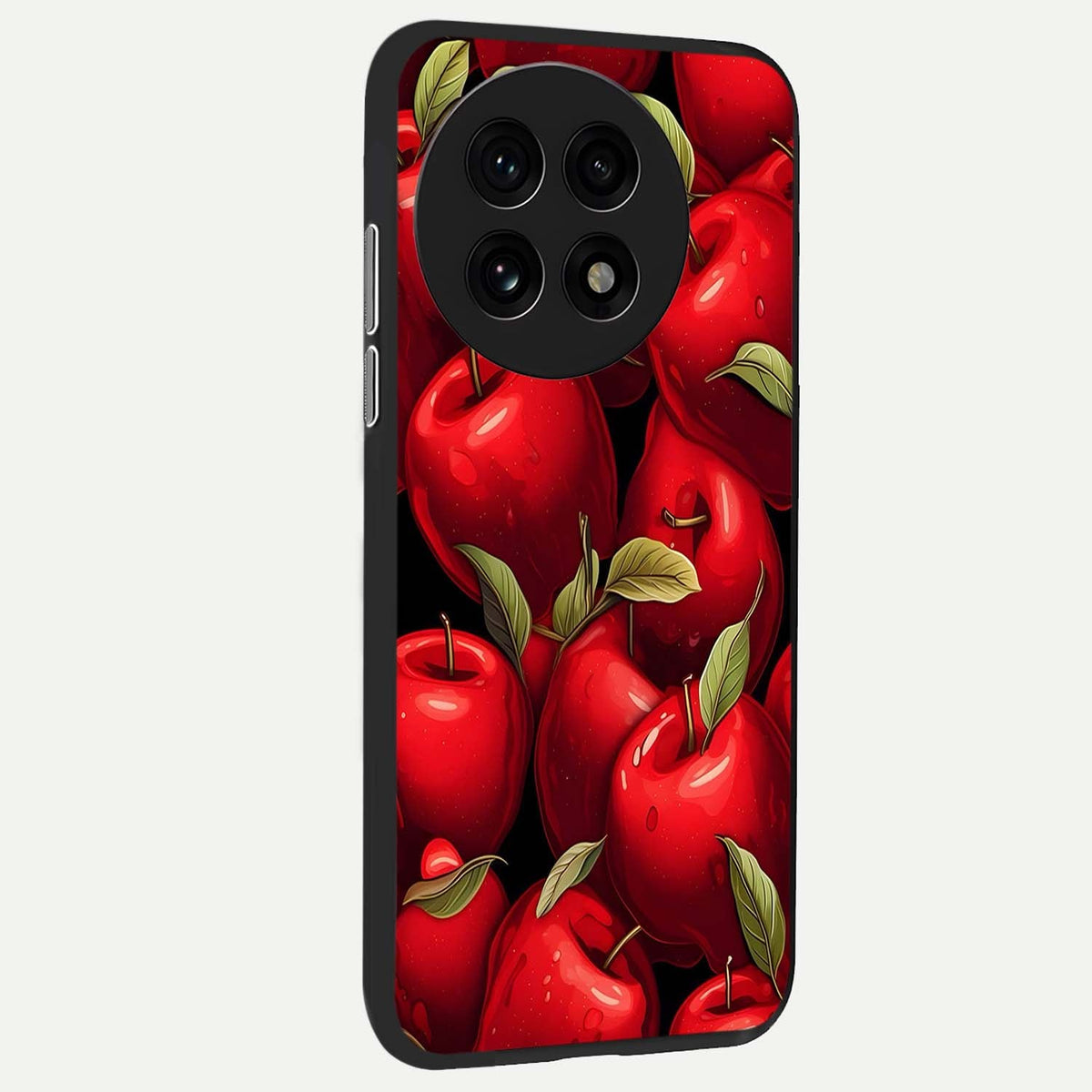  Apple Pattern back cover For OnePlus 13R slim fit glass case with vibrant aesthetic design