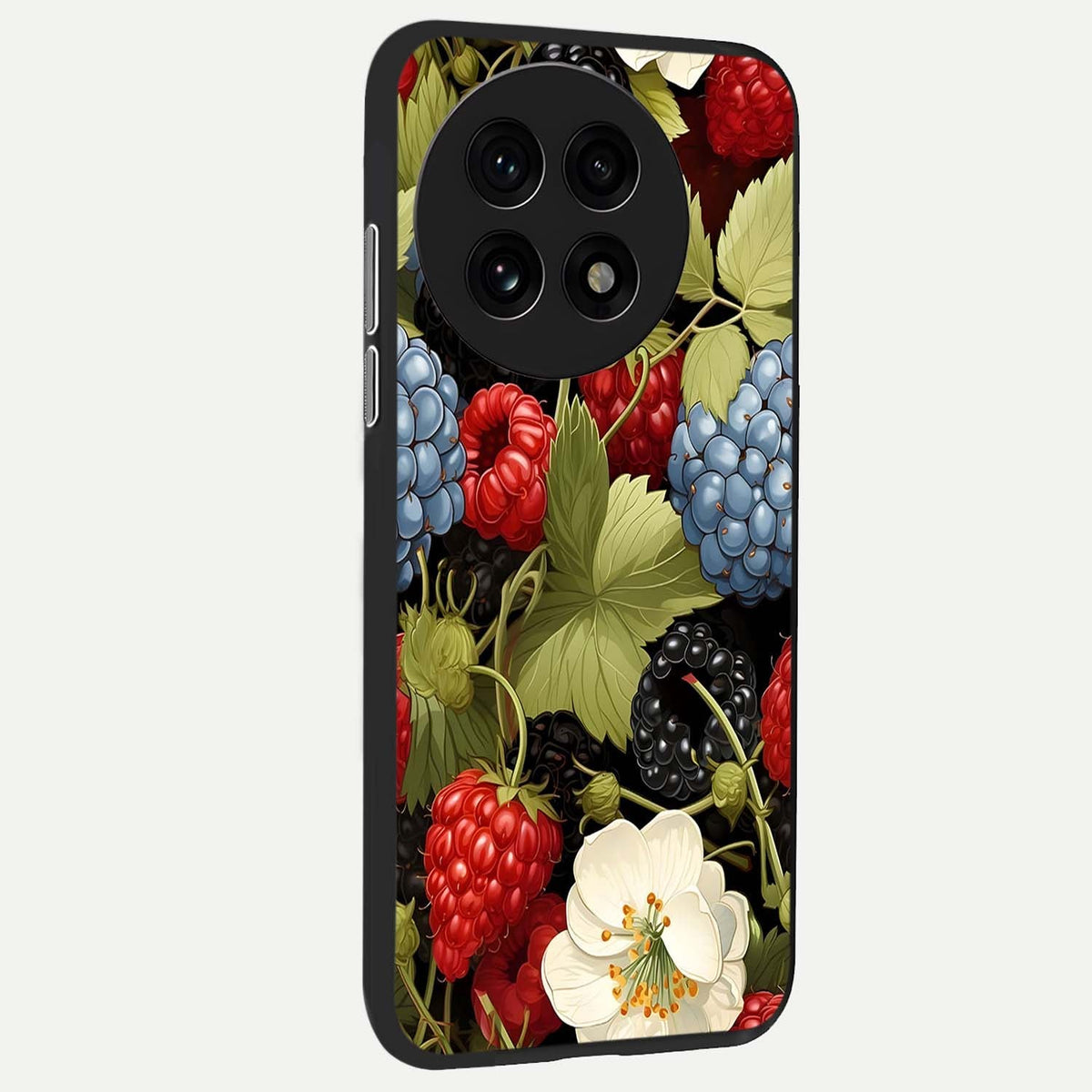 Berry Bloom Charm back cover For OnePlus 13R slim fit glass case with vibrant aesthetic design