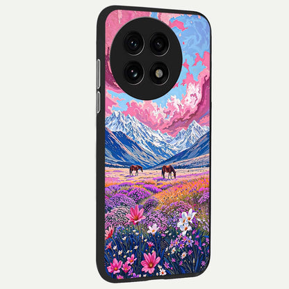  Blossom Valley Dream back cover For OnePlus 13R slim fit glass case with vibrant aesthetic design