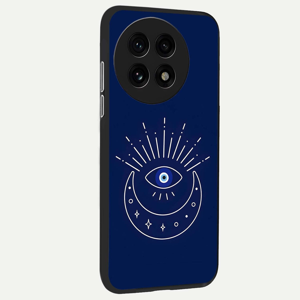  Blue Evil Eye back cover For OnePlus 13R slim fit glass case with vibrant aesthetic design
