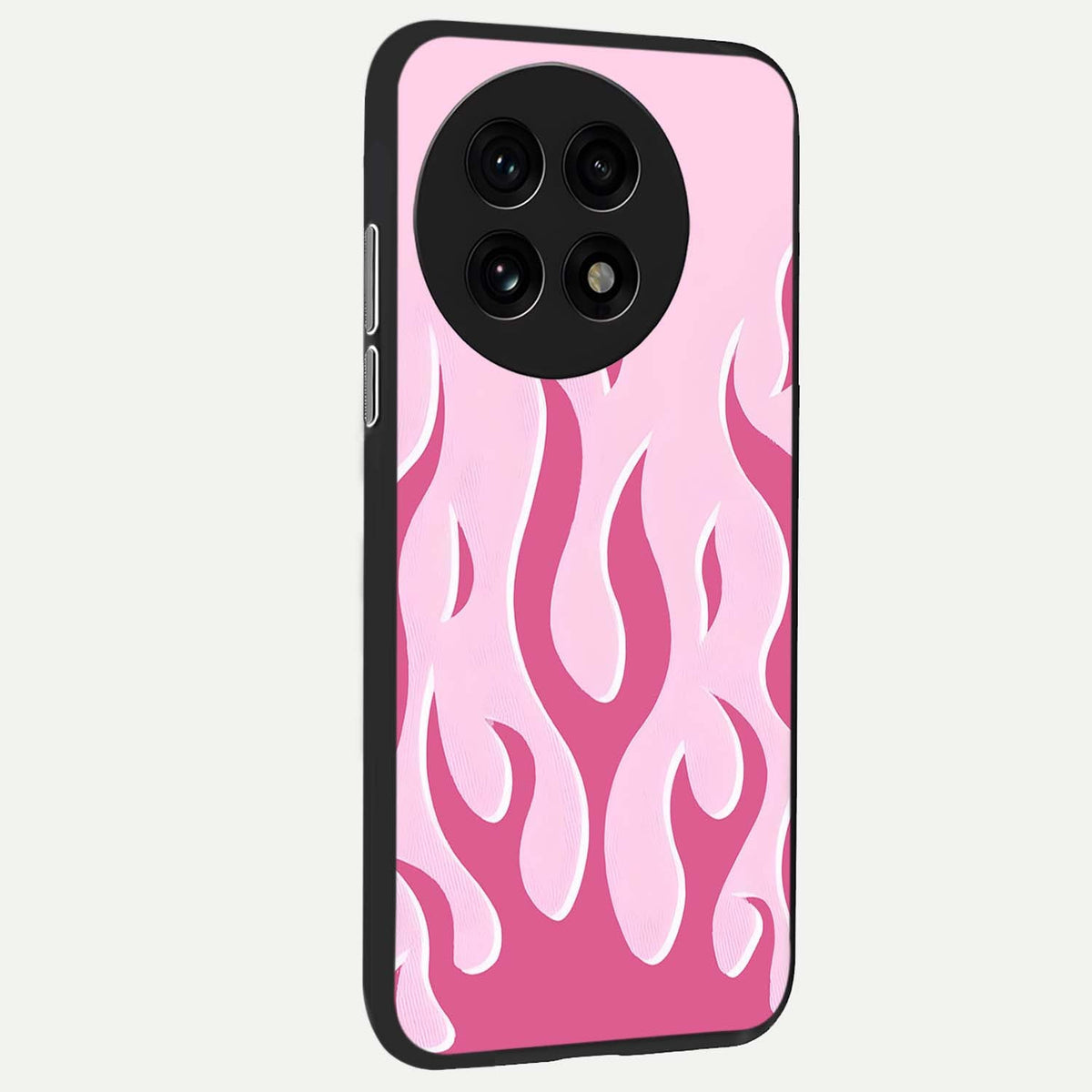  Blush Flame Energy back cover For OnePlus 13R slim fit glass case with vibrant aesthetic design