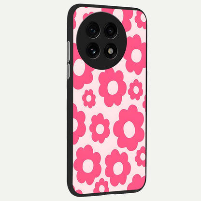  Blush Flower Pop back cover For OnePlus 13R slim fit glass case with vibrant aesthetic design