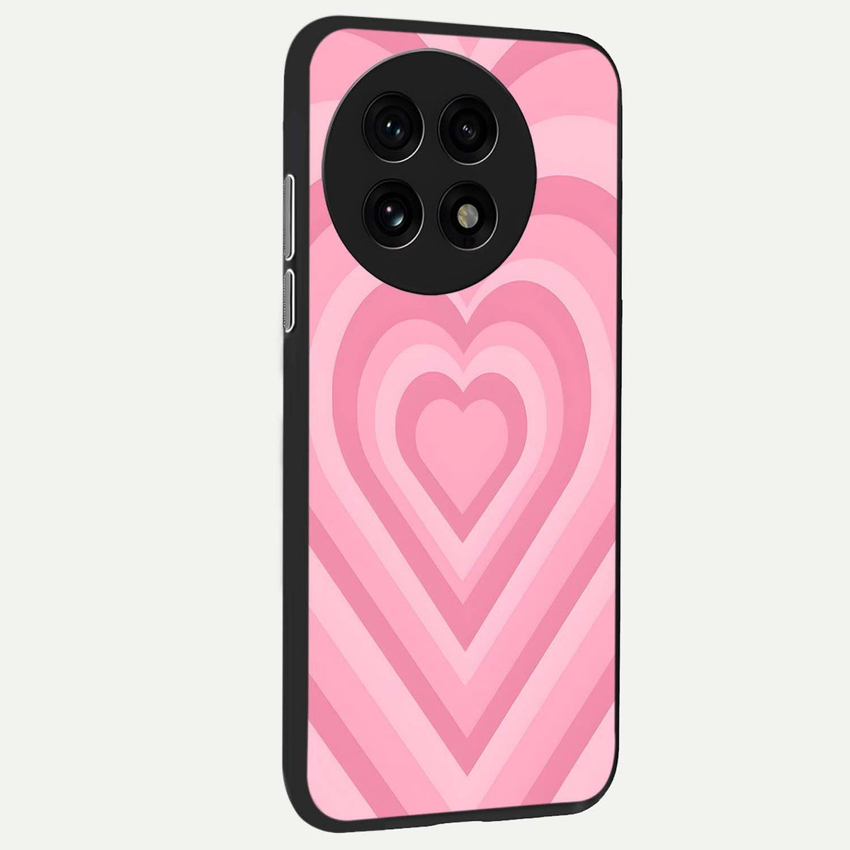  Blush Heart Waves back cover For OnePlus 13R slim fit glass case with vibrant aesthetic design