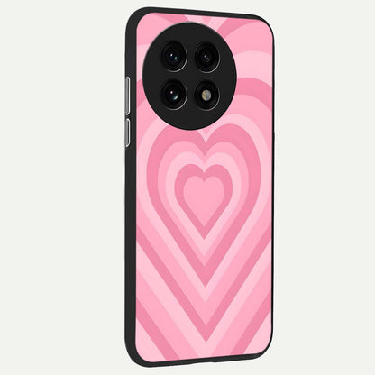  Blush Heart Waves back cover For OnePlus 13R slim fit glass case with vibrant aesthetic design