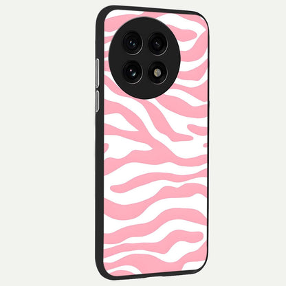  Blush Zebra Flow back cover For OnePlus 13R slim fit glass case with vibrant aesthetic design