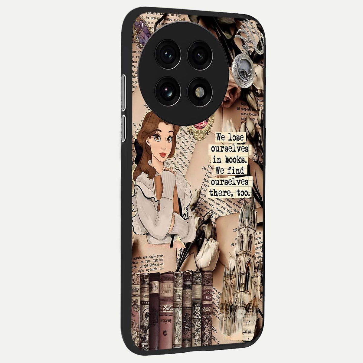 Bookish Dream World back cover For OnePlus 13R slim fit glass case with vibrant aesthetic design