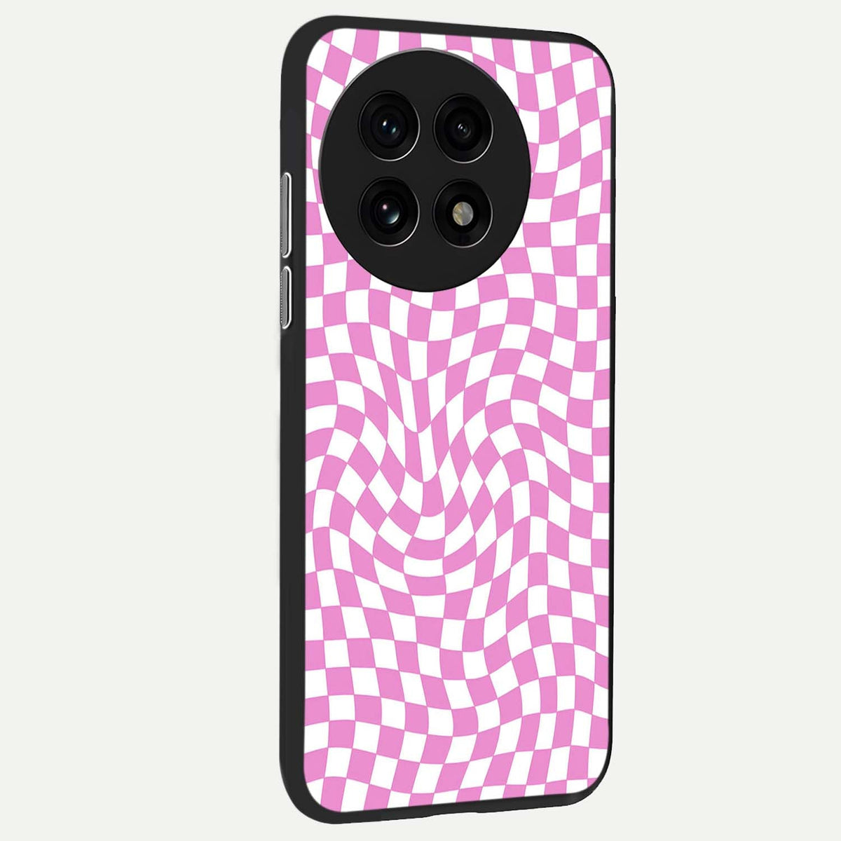  Bubblegum Check Wave back cover For OnePlus 13R slim fit glass case with vibrant aesthetic design