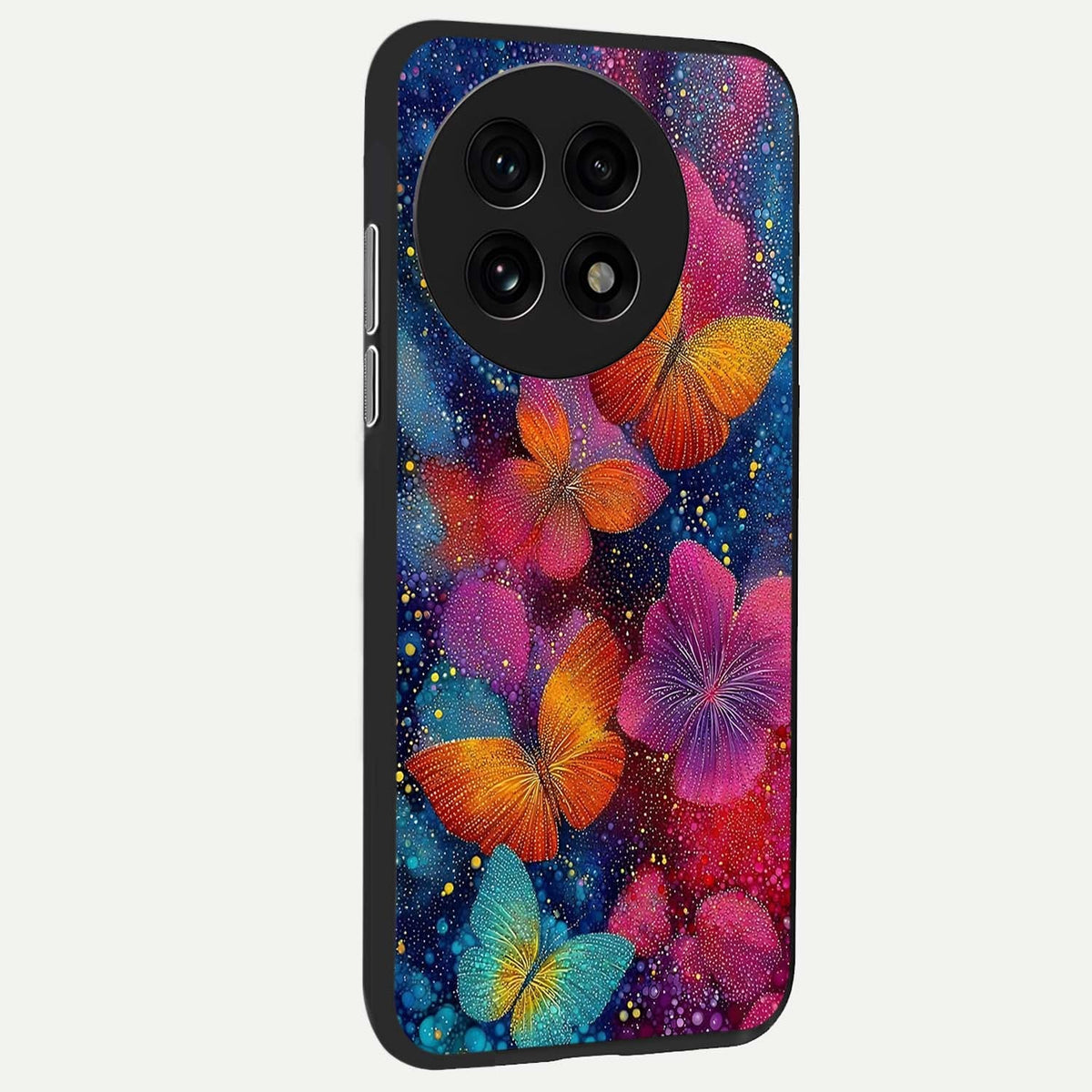  Butterfly Dream Mist back cover For OnePlus 13R slim fit glass case with vibrant aesthetic design