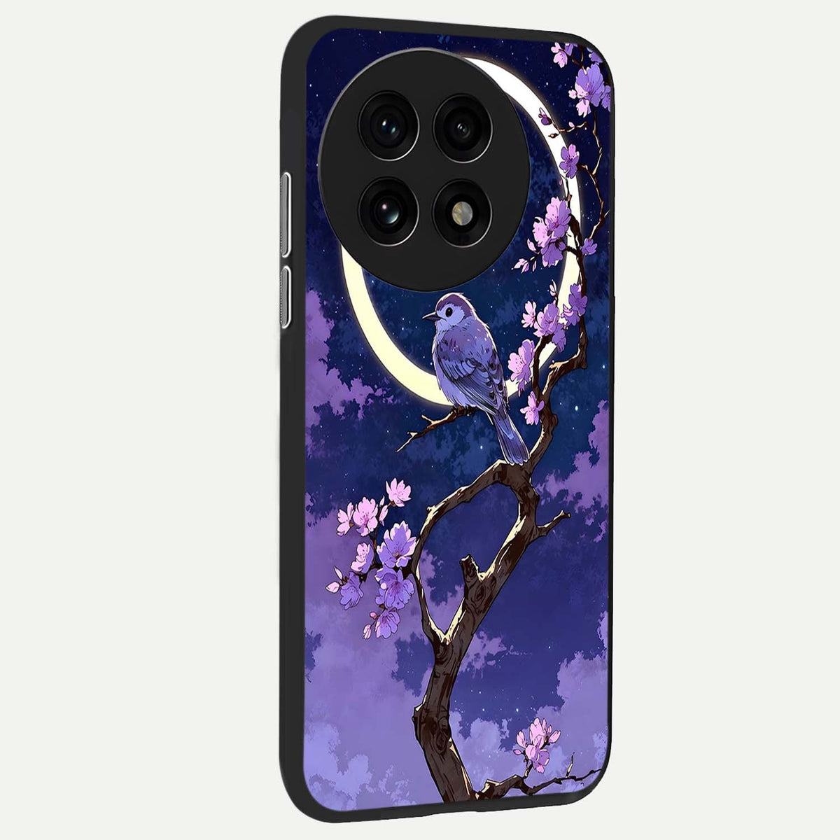  Celestial Bird Blossom back cover For OnePlus 13R slim fit glass case with vibrant aesthetic design