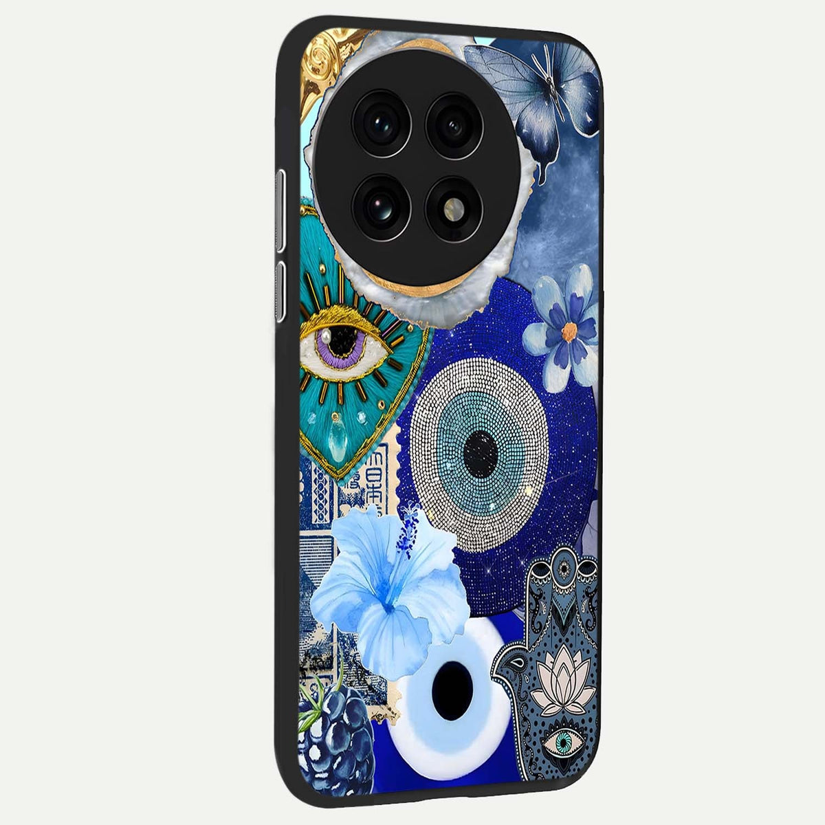  Celestial Blue Vision back cover For OnePlus 13R slim fit glass case with vibrant aesthetic design