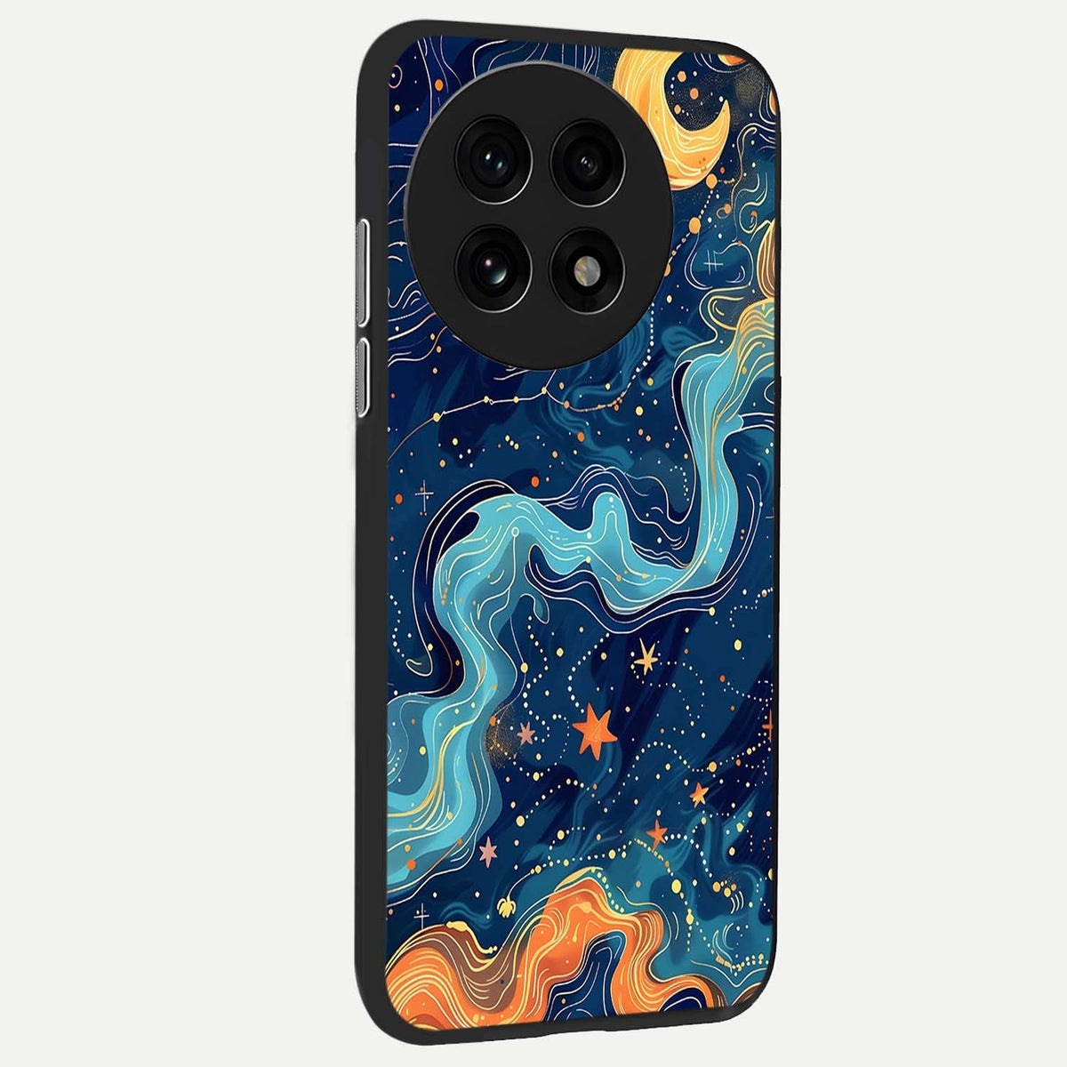  Celestial Dream Flow back cover For OnePlus 13R slim fit glass case with vibrant aesthetic design