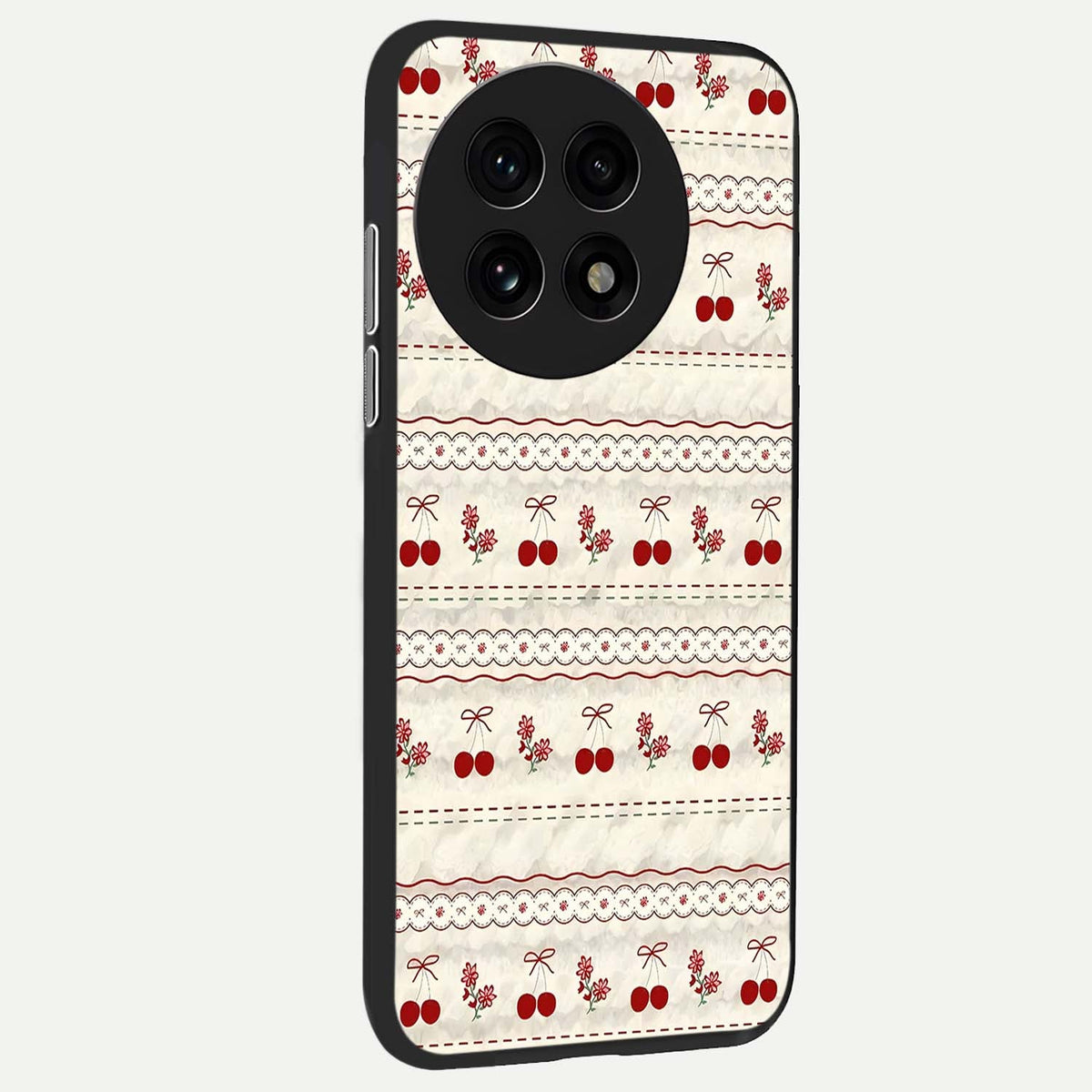  Cherry Bloom Charm back cover For OnePlus 13R slim fit glass case with vibrant aesthetic design