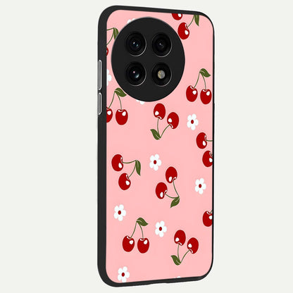  Cherry Love Mood back cover For OnePlus 13R slim fit glass case with vibrant aesthetic design