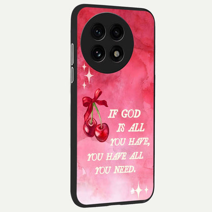  Cherry Quote back cover For OnePlus 13R slim fit glass case with vibrant aesthetic design