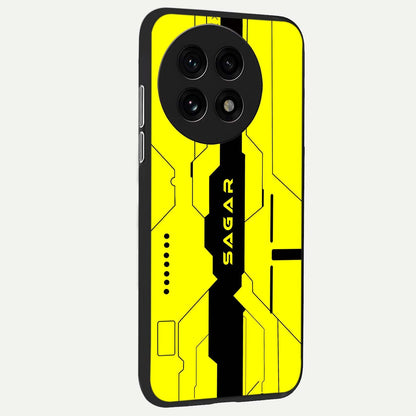  Circuit CYBERPUNK Custom Name back cover For OnePlus 13R slim fit glass case with vibrant aesthetic design
