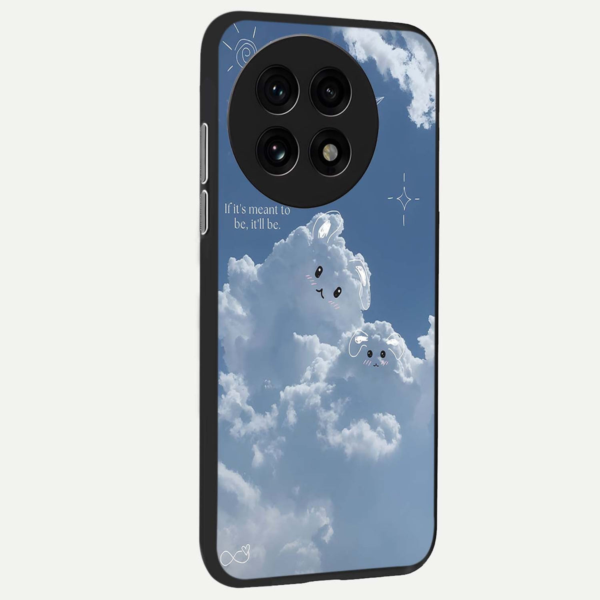  Cloud Bunny Dreams back cover For OnePlus 13R slim fit glass case with vibrant aesthetic design