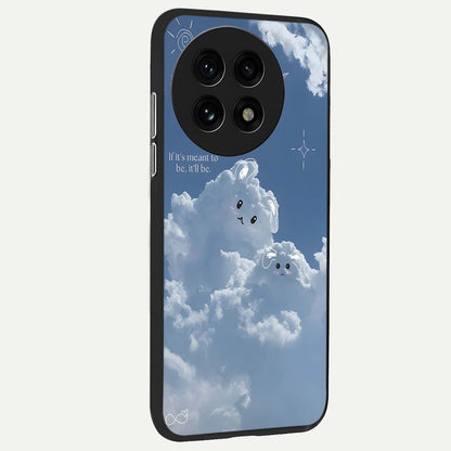 Cloud Bunny Dreams back cover For OnePlus 13R slim fit glass case with vibrant aesthetic design
