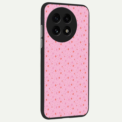  Cosmic Pink Sparkle back cover For OnePlus 13R slim fit glass case with vibrant aesthetic design