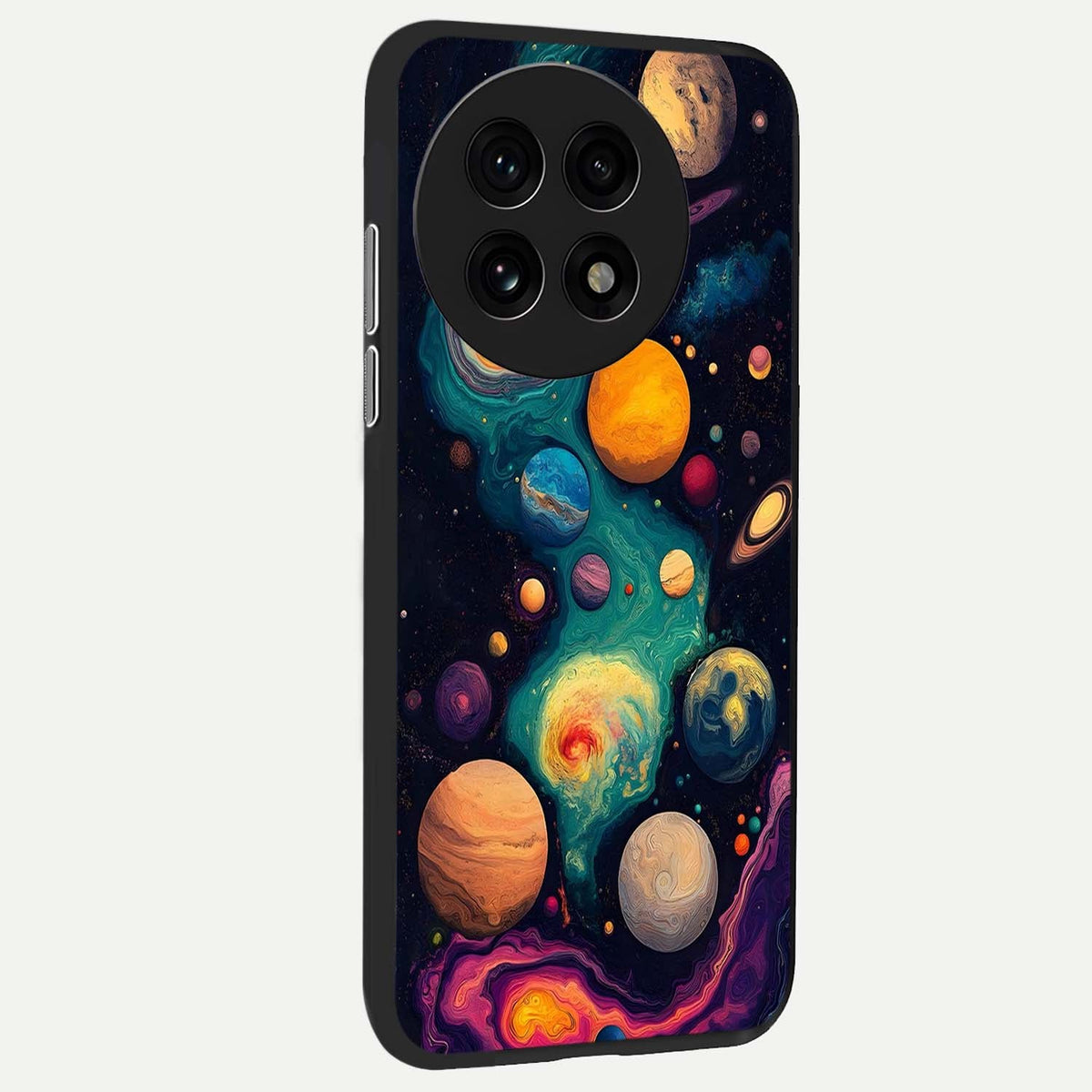  Cosmic Planet Journey back cover For OnePlus 13R slim fit glass case with vibrant aesthetic design