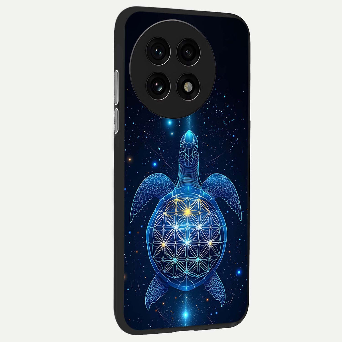  Crimson Blue Turtle back cover For OnePlus 13R slim fit glass case with vibrant aesthetic design