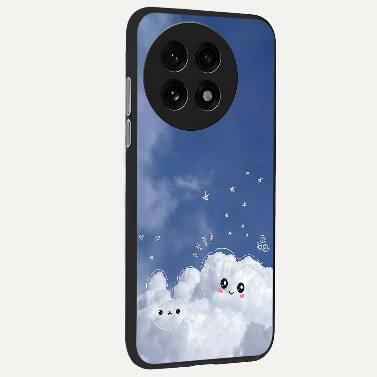  Cute Blossom Cloud back cover For OnePlus 13R slim fit glass case with vibrant aesthetic design