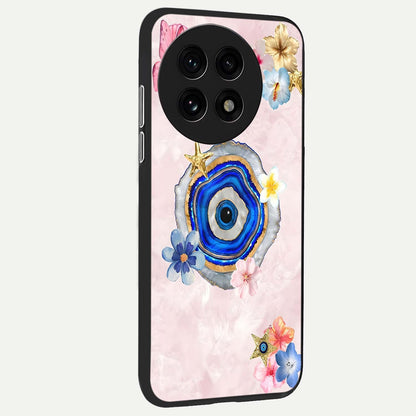  Divine Aura Bloom back cover For OnePlus 13R slim fit glass case with vibrant aesthetic design