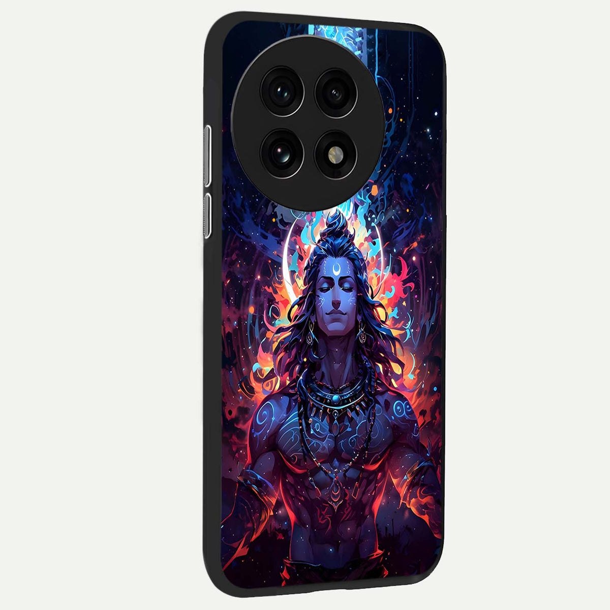  Divine Fire Shiv back cover For OnePlus 13R slim fit glass case with vibrant aesthetic design