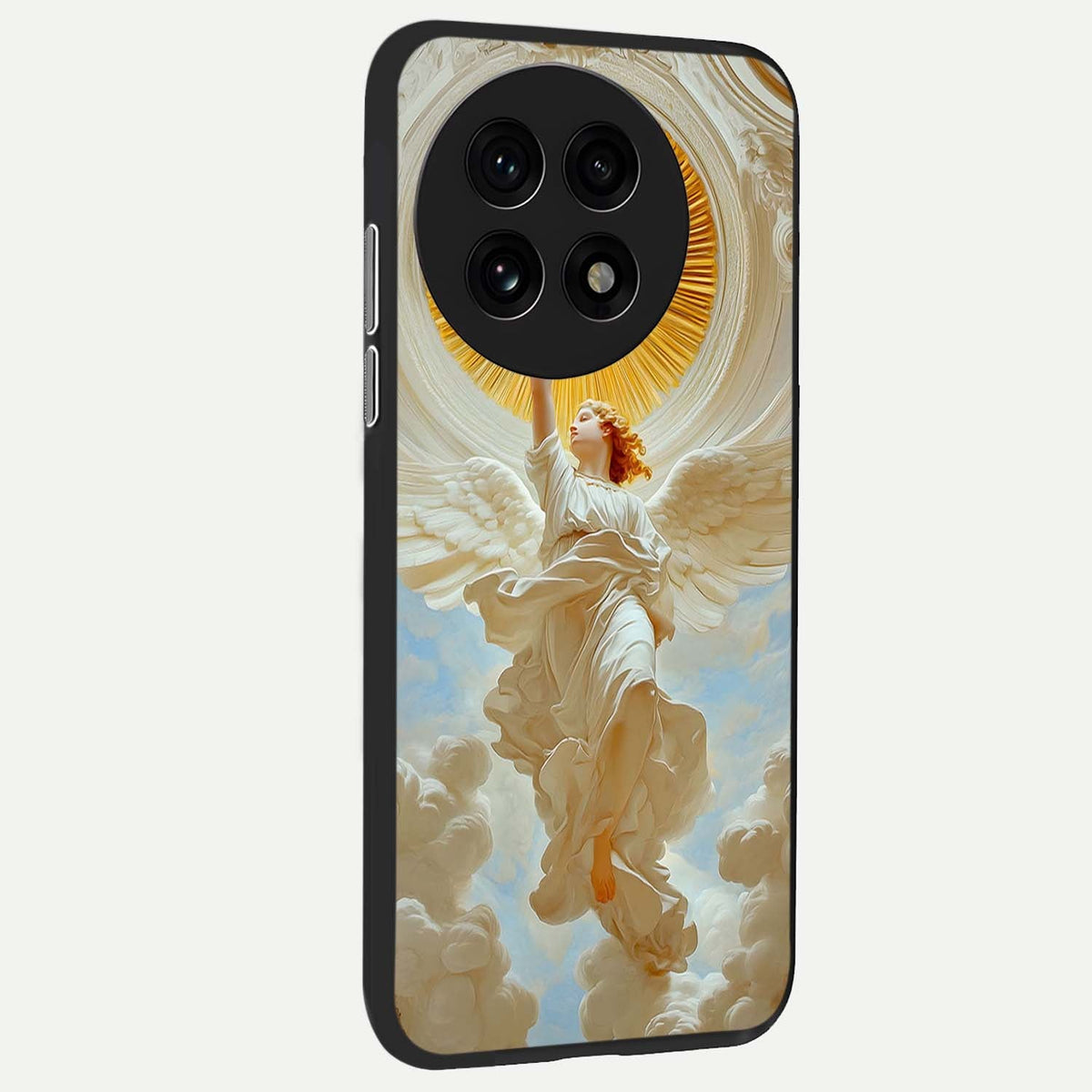  Divine Light Angel back cover For OnePlus 13R slim fit glass case with vibrant aesthetic design