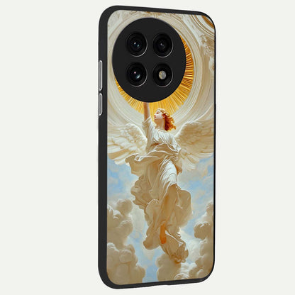  Divine Light Angel back cover For OnePlus 13R slim fit glass case with vibrant aesthetic design