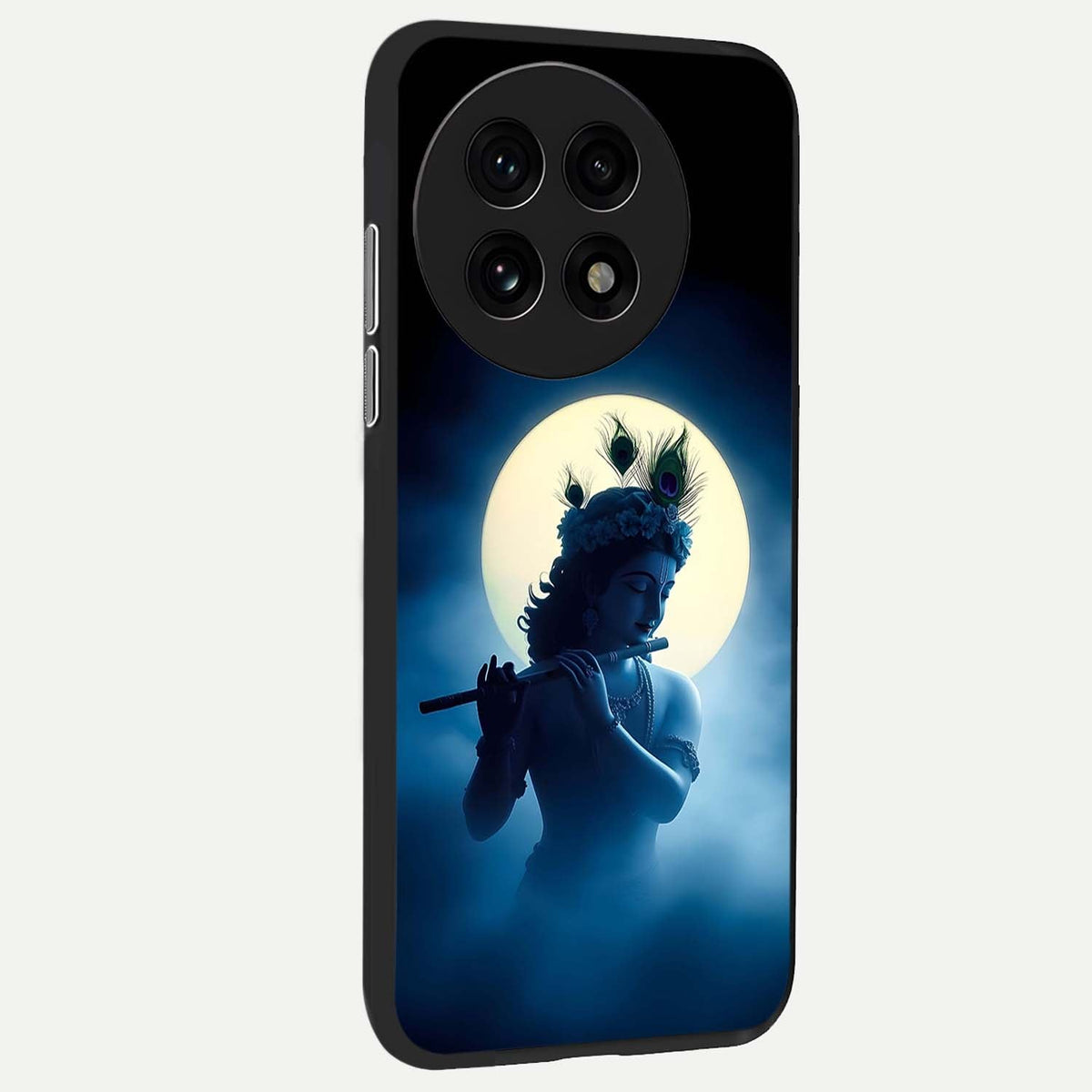  Divine Moon Flute back cover For OnePlus 13R slim fit glass case with vibrant aesthetic design