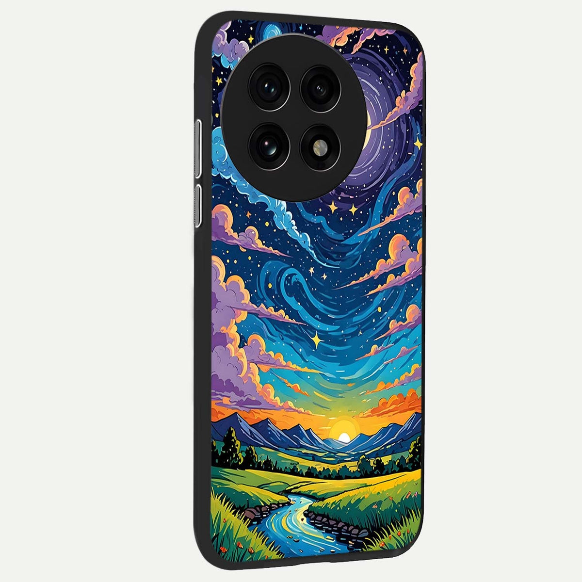  Dreamy Night Landscape back cover For OnePlus 13R slim fit glass case with vibrant aesthetic design